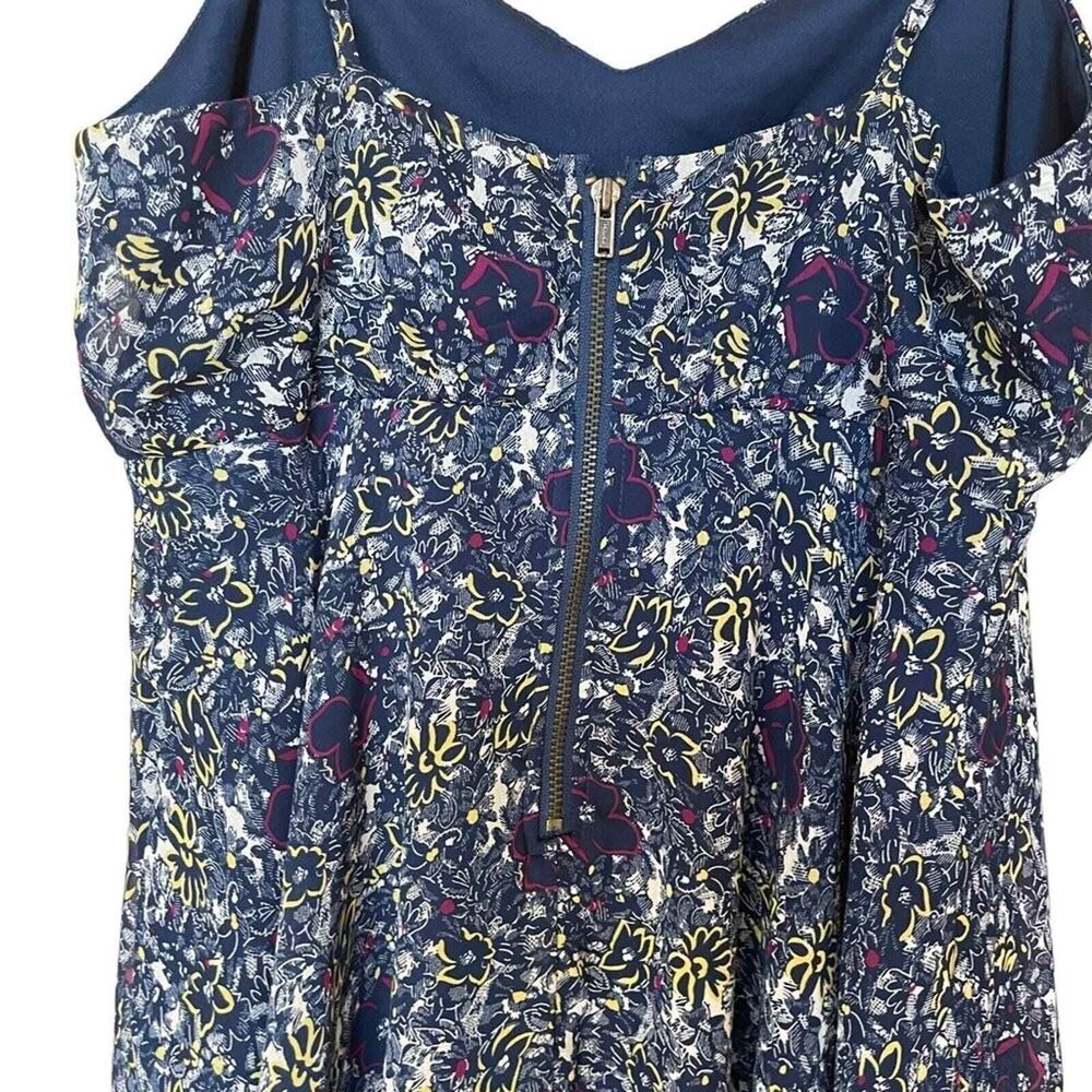 Pins and Needles Blue Floral Mini Dress Sleeveless V-Neck Size 2 - Picture 5 of 8